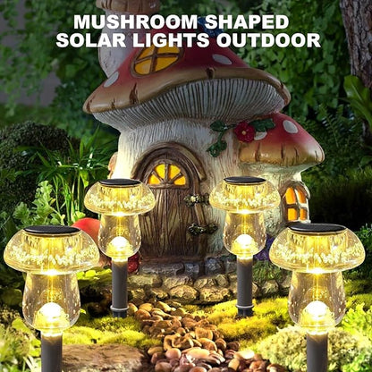 QUQUQ Solar Pathway Lights Solar Lights Outdoor Pathway Powered LED Mushroom Garden for Yard Yard Patio Decor(Multi-Colored)