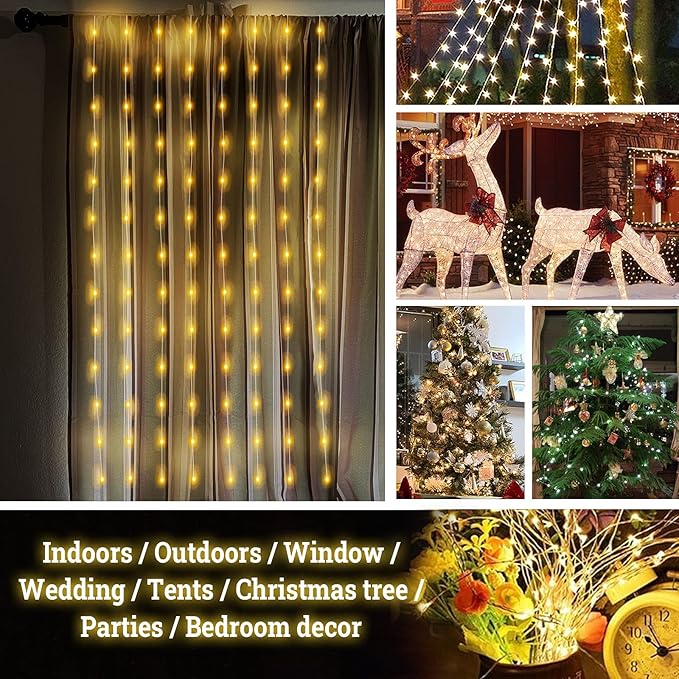 BenefitUSA Patio Umbrella Warm White Lights 8 Lighting Mode 104 LED String Lights with Battery and Remote Control Umbrella Lights Operated for Restaurant Coffee Shop Outdoor Garden Holidays Party