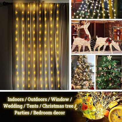 BenefitUSA Patio Umbrella Warm White Lights 8 Lighting Mode 104 LED String Lights with Battery and Remote Control Umbrella Lights Operated for Restaurant Coffee Shop Outdoor Garden Holidays Party