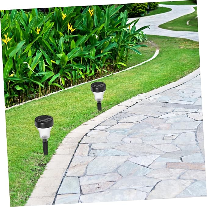 Veemoon 2pcs Outdoor Solar Pathway Lights Garden Lights Led Solar-Powered Landscape Lighting for Patio Driveway Backyard
