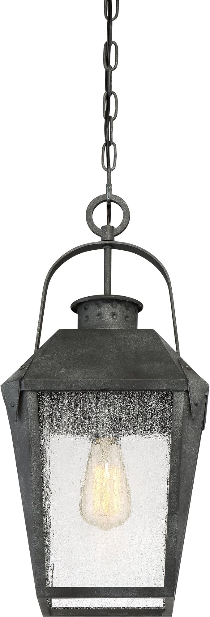 Quoizel Carriage 1-Light Mottled Black Outdoor Hanging Lantern