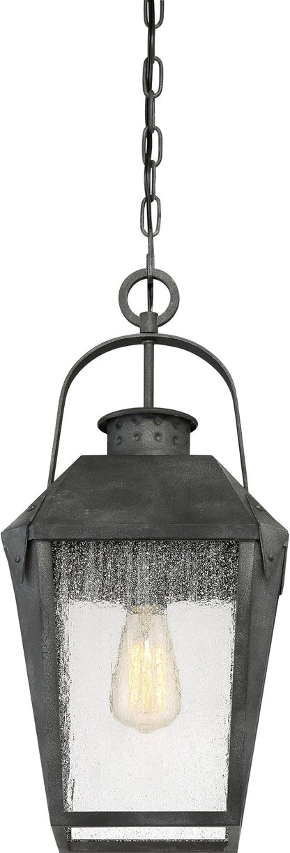 Quoizel Carriage 1-Light Mottled Black Outdoor Hanging Lantern