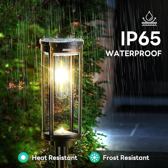 4Pcs L Pathway Lights & 8Pcs Solar Pathway Lights & 8PCS Stake