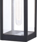 VAXCEL Kinzie Outdoor Porch Light, 5" W x 14.25" H Black Outdoor Lantern, Modern Dusk to Dawn Wall Light for Porch | Lumora
