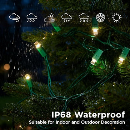 Christmas String Lights (Warm White -Breathing, 33.3FT), Mini LED String Lights, Waterproof Fairy Lights for Outdoor Indoor Holiday Party Patios Wedding Valentines Day Halloween Xmas Decor