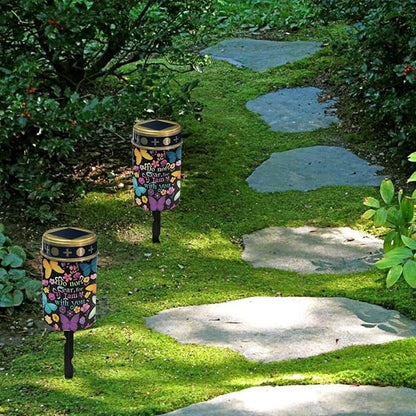 Cemetery Decorations for Grave Butterfly Solar Cross for Cemetery Grave Waterproof Dusk to Dawn Sensor Solar Grave Lamp for Cemetery Bereavement Gifts 2 Pack