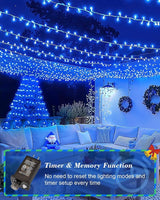 125FT 380LED Blue Christmas Lights, Extra Long Outdoor String Lights Waterproof, Timer & Memory, 8 Modes Dimmable | Lumora