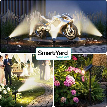 Outdoor Solar Spotlight, 2 Pack with 15" Panel - Waterproof LED, Easy to Install, Adjustable Height Outdoor Solar Lights for Yard, Garden, Patio, Trees - Solar Landscape Lights & Accent