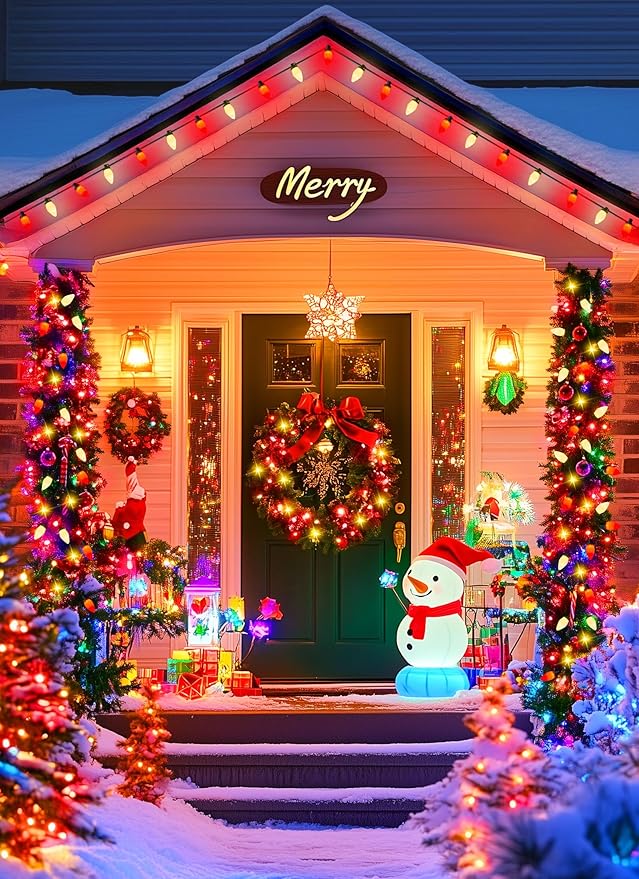 Brightown C9 LED Christmas Lights Outdoor, 2 Pack 66ft Vintage Outdoor Lights String with 100 Smooth Opaque Bulbs | Lumora