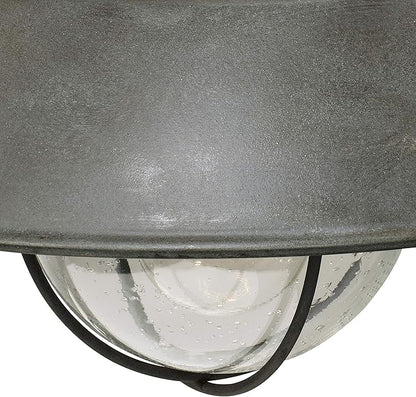 VAXCEL Harwich 10.25 in. H 1-Light Textured Gray Coastal Outdoor Wall Sconce Made of Durable Steel, Clear Seeded Glass Shade, LED Compatible, Use for Exterior Porch Patio Front Door or Garage