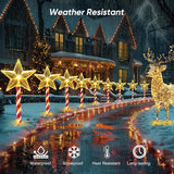 Solar Christmas Lights Outdoor Waterproof: 8 Pack Star Solar Christmas Decorations Outdoor with 8 Modes, Solar | Lumora