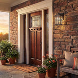 Kichler Beacon Square 1-Light Outdoor Wall Light in Olde Bronze, Clear Hammered Glass Shade, (6.5" W x 12" H x 7.5" | Lumora