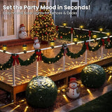 Solar Christmas Fence Lights Outdoor Decor, Waterproof Patio Lights with Warm White Color for Holiday & Halloween | Lumora
