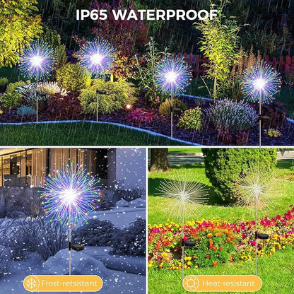 Banax Solar Garden Lights Outdoor Decor 2 Pack Christmas Lights 150 LED Solar Powered Stake Lights for Lawn, Garden, Pathway, Yard & Holiday Decorations(Colorful)
