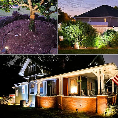 VOLISUN Solar Spotlight Outdoor, IP67 Waterproof Solar Landscape Spot Lights，Uplights for Yard Garden Pathway - 6 Pack Warm White 27 LED 3 Lighting Modes
