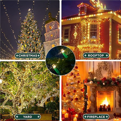 Christmas String Lights (Warm White -Breathing, 33.3FT), Mini LED String Lights, Waterproof Fairy Lights for Outdoor Indoor Holiday Party Patios Wedding Valentines Day Halloween Xmas Decor