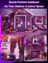 SUNSGNE G40 LED Purple Lights Outdoor, 25 Feet Halloween Purple String Lights with 25 Count Bulbs for Halloween | Lumora