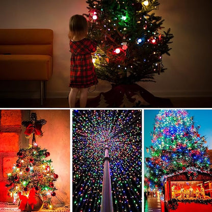 weillsnow 500 LED Multicolor Outdoor Christmas Lights, 164Ft Plug in Waterproof String Lights, 8 Modes with Memory for Outdoor Indoor Garden Halloween Christmas Decorations (Multicolor)