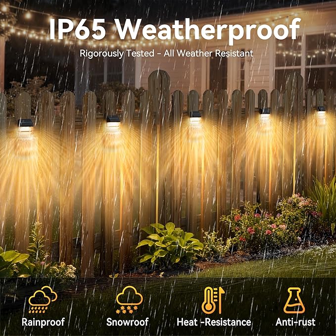 LumiZen Solar Deck Lights 8 Pack, 12 Modes RGB Color with Remote Dimmable Solar Fence Lights Outdoor Led Powered | Lumora