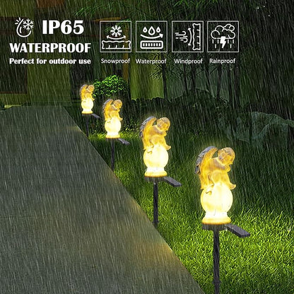 Solar Angel Garden Lights - Outdoor Decorative Stake Light Waterproof for Yard Patio Pathway Lawn Ornaments Garden Christmas Decorations Angel Gifts