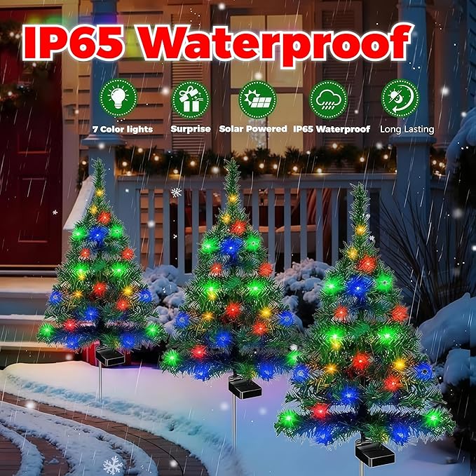 2026 New Solar Christmas Tree Lights Holiday Decorations, Outdoor Courtyards, Gardens, Lawns, Small Path Ligh | Lumora