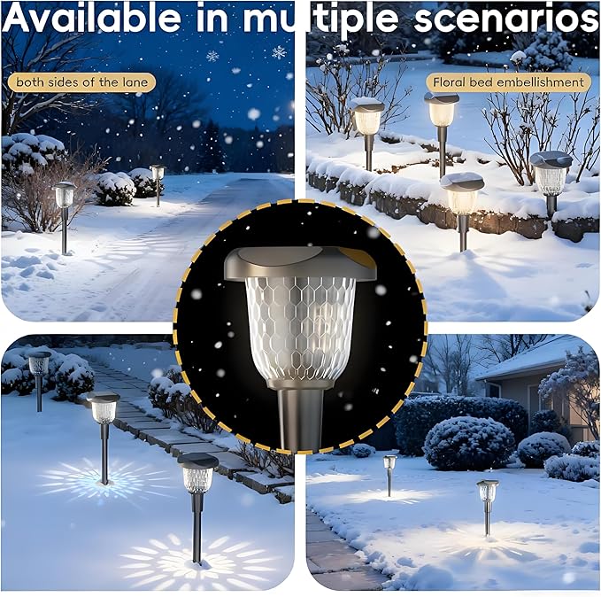 Bright 1 Pack Solar Pathway Lights, Dual Color Modes (Color Changing & Warm Yellow), IP67 Waterproof Auto On/Off Solar Lights for Garden, Walkway, Yard, Driveway Landscape Decor