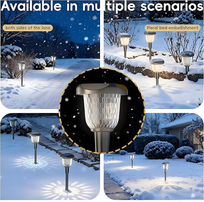 Bright 1 Pack Solar Pathway Lights, Dual Color Modes (Color Changing & Warm Yellow), IP67 Waterproof Auto On/Off Solar Lights for Garden, Walkway, Yard, Driveway Landscape Decor