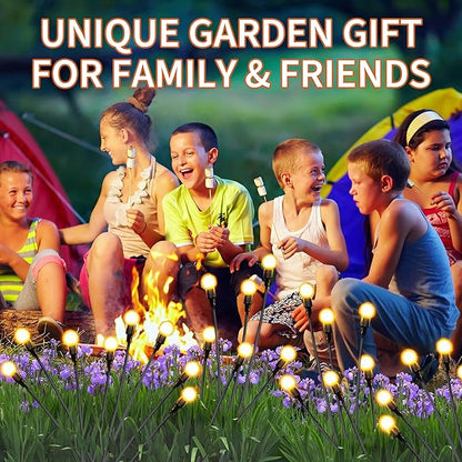 YAKii Solar Garden Lights Outdoor Waterproof, 4 Packs 32LED Firefly Swaying Light,Upgraded Outdoor Decor Lights for Yard Patio Pathway Lawn, Unique Gifts for Women Christmas Decoration,Warm White