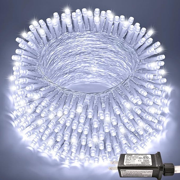 JMEXSUSS 66ft 200 LED White Christmas Lights Indoor Outdoor, Connectable String Twinkle Lights Outdoor Clear Wire | Lumora
