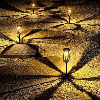 3000K Solar Pathway Lights, 4 Pack LED Solar Lights Outdoor Waterproof, Garden Lighting for Yard Path Landscape Lawn Walkway Driveway