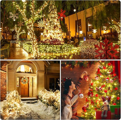 XTF2015 262FT 800 LED Christmas String Lights, Christmas Lights Plug 8 Modes Memory Function with Timer, UL Certified Outdoor Indoor Fairy Light Christma s Tree, Patio, Party (Warm White)