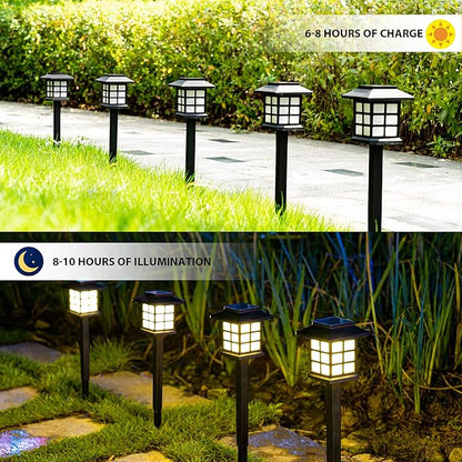GIGALUMI Solar Outdoor Lights - LED Waterproof, Maintains 10 Hours of Lighting for Gardens, Paths, Yards, Patios, Driveways