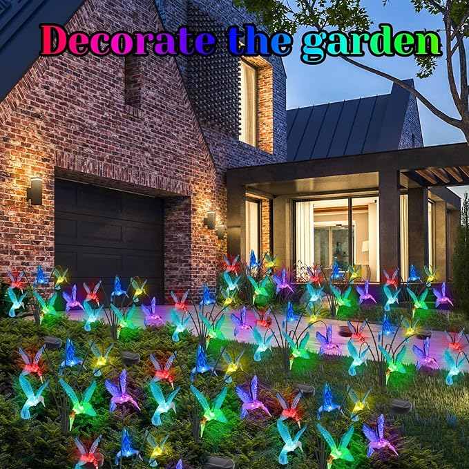 Solar Hummingbird Lights Outdoor,2PACKS 12LED Swaying Firefly for Hummingbird Path Decor,Unique Gifts for | Lumora