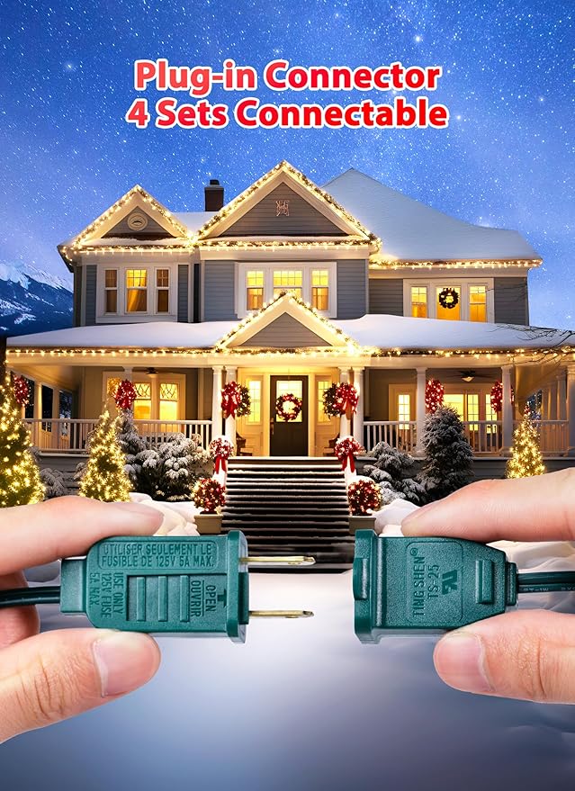 Vintage C9 Christmas Lights Outdoor, 150 Feet C9 String Lights with 150 LED C9 Plastic Bulbs, Waterproof | Lumora