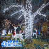 100FT 300 LED Christmas Lights Outdoor, White Christmas Tree Lights with 8 Modes Waterproof, Plug in Connectable | Lumora