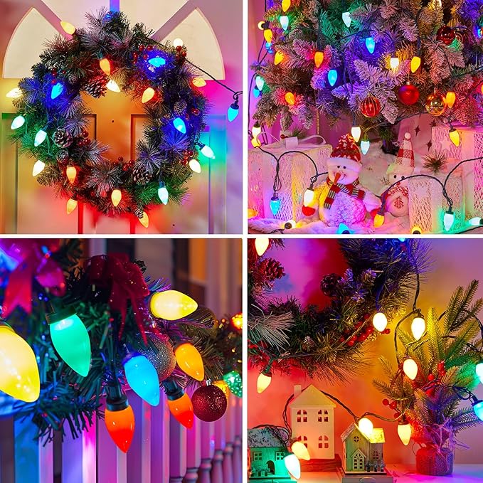 Brightown C9 LED Christmas String Lights, 66ft Multi-Color Outdoor Light String with 100 Smooth Opaque Bulbs | Lumora