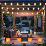 OHLUX 120FT Solar String Lights Outdoor with Remote, Commercial Grade Patio Lights with 52 Shatterproof G40 Globe | Lumora