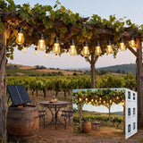 Honche Solar Lights Outdoor Waterproof IP65 with 20 LED Edison Bulb Patio Lights String Lights 49FT Warm White | Lumora