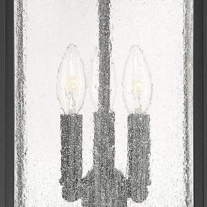 John Timberland Moray Bay Industrial Outdoor Wall Light Fixture Black Metal 24" Clear Seedy Glass Lantern Scroll Arm for Exterior House Porch Patio Outside Deck Garage Front Door Garden Home