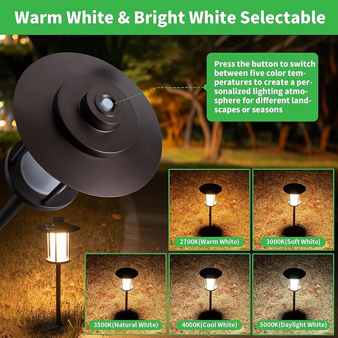12V Landscape Path Light, 5 Color Temperature Selectable Pathlight LED, IP65 Waterproof Walkway Lights Low Voltage | Lumora