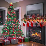 JMEXSUSS 200 LED Red White and Green Christmas Lights Outdoor, 66ft String Lights Indoor Clear Wire, Christmas Tree | Lumora