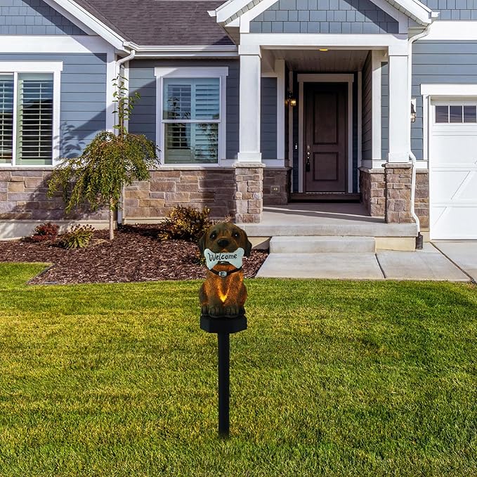 YARNOW Dog Shape Solar Stake Light Solar Powered Outdoor Garden Lamp for Lawn and Decor Led Landscape Lighting for Pathway Patio and Walkway