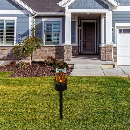 YARNOW Dog Shape Solar Stake Light Solar Powered Outdoor Garden Lamp for Lawn and Decor Led Landscape Lighting for Pathway Patio and Walkway