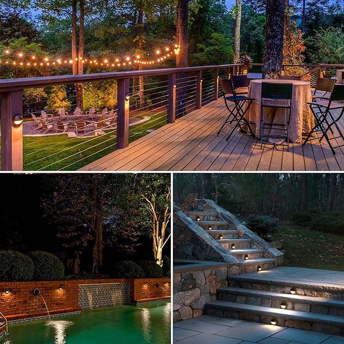 SUNVIE 5W LED Low Voltage Deck Lights with Fastlock2 Wire Connectors 12-24V AC/DC Low Voltage Landscape Lighting | Lumora