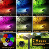Solar Color Changing Spot Lights Outdoor Waterproof IP65, [4 Pack/32 LED/7 Modes] 2-in-1 Landscape Spotlights, Auto | Lumora