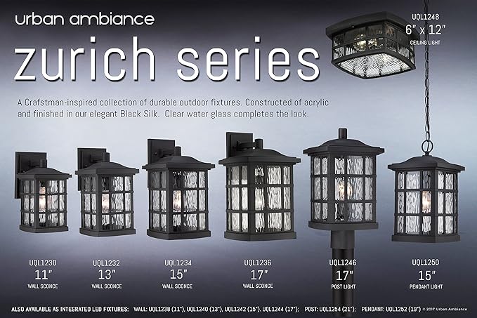 Urban Ambiance Luxury Craftsman Outdoor Post Light, Medium Size: 16.5" H x 9.5" W, with Tudor Style Elements | Lumora