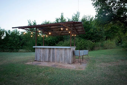 Vintage 48-Ft Outdoor Commercial String Lights with 24 Suspended Sockets and 24 Clear S14 Bulbs, 14 Gauge Black Cord