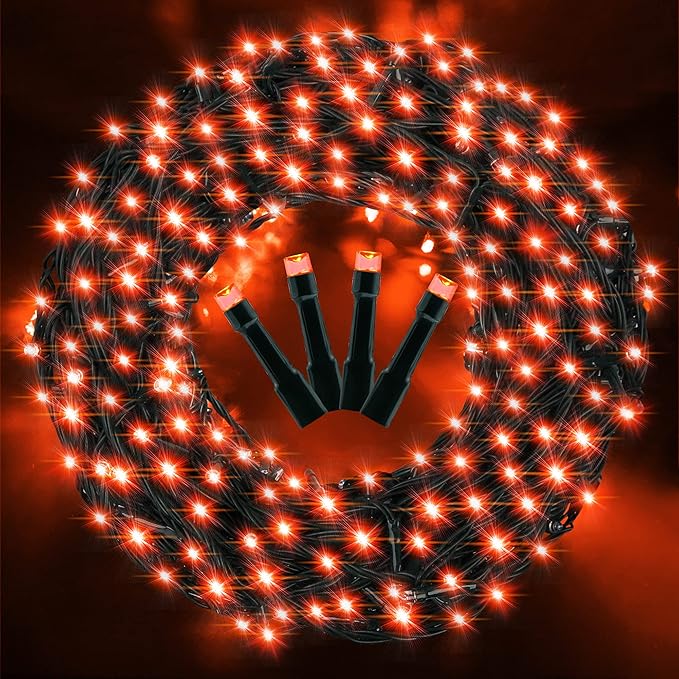 AmyHomie 300LED Orange Christmas String Lights with 8 Modes, Waterproof Fall Lights Outdoor Indoor Fall Decor Fairy | Lumora