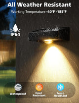 VOLISUN Solar Fence Lights, Fence Lights Solar Powered, IP65 Waterproof LED, RGB Color - Outdoor Path Light | Lumora