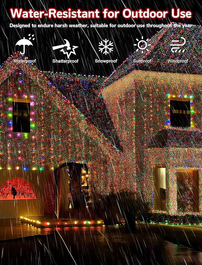 C7 LED Christmas Lights, 26FT C7 Vintage Christmas Lights with 50 Multicolor LED Bulbs, Colorful Outdoor String Lights for Xmas Tree Home Party Garden Yard Patio Decorations